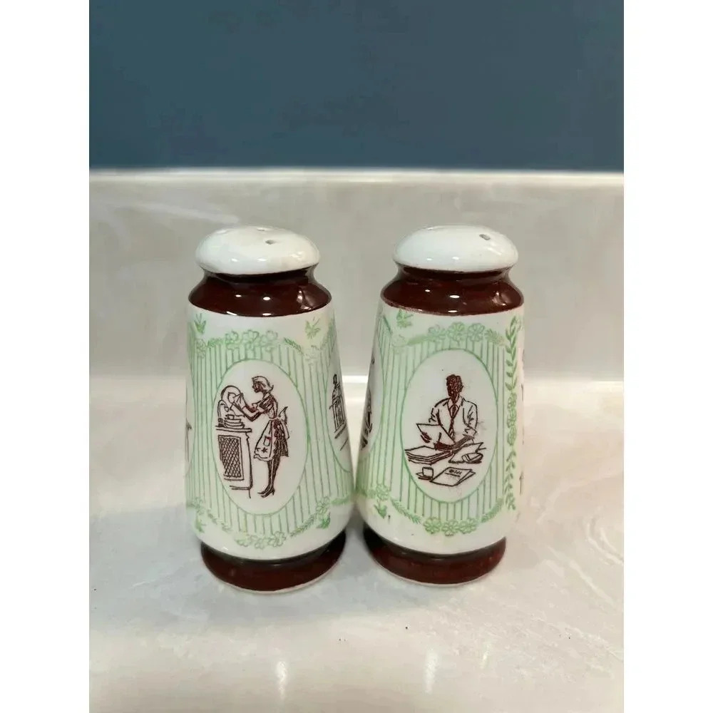 Salt And Pepper Shakers Mother Pepper Upper Dad Salt Of The‎ Earth Japan Vintage